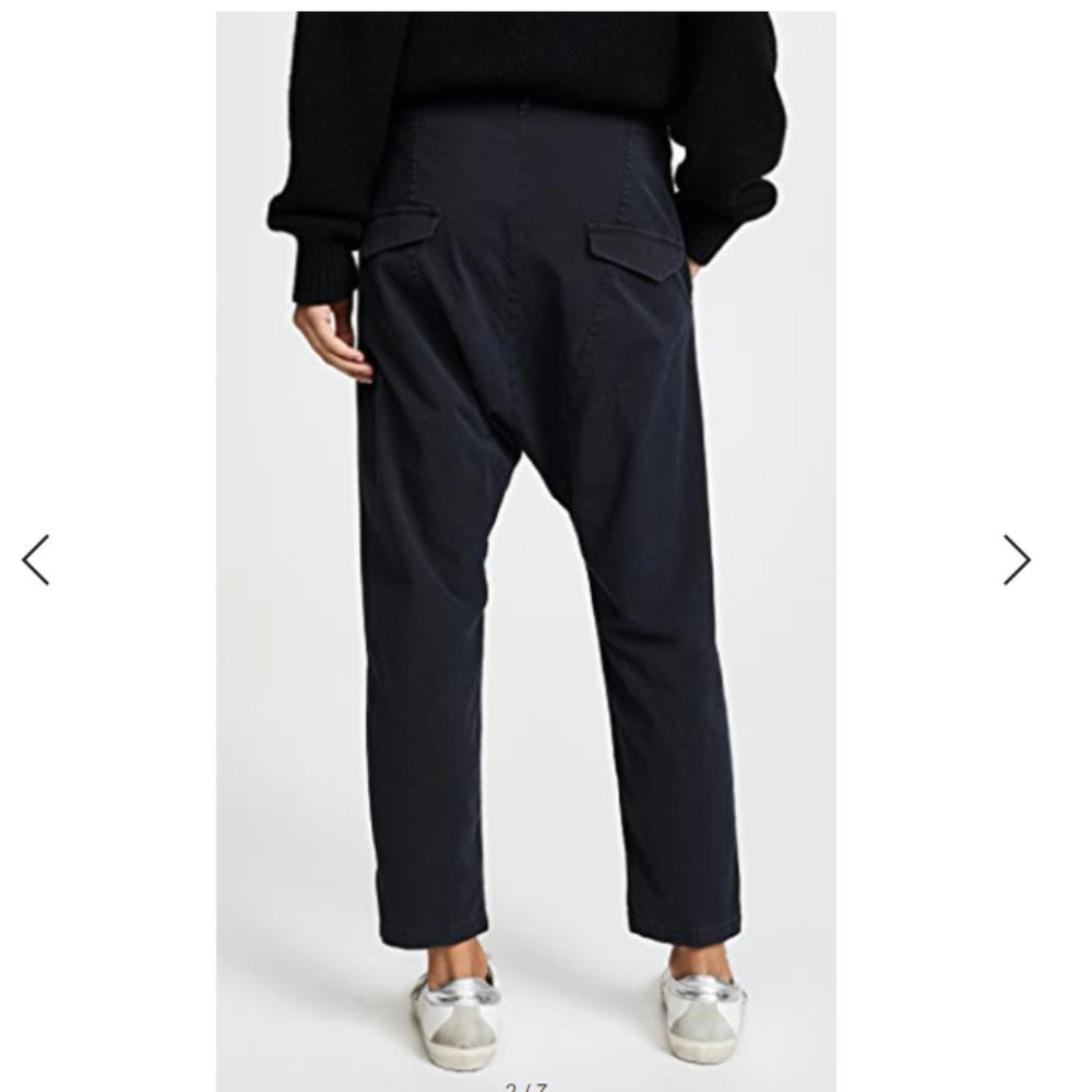 Nili Lotan Paris Pants Size 4 Jet Black Drop Crotch Baggy Trousers - Picture 2 of 15